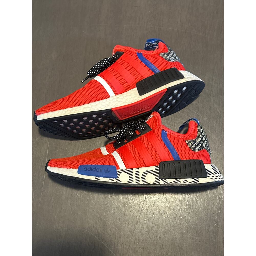 Adidas NMD R1 FV5330 Shoes Transmission Pack Red Blue Black Boys Size 5 1/2 - Picture 4 of 7